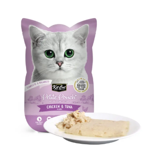 Kit Cat Petite Pouch Complete & Balanced Chicken & Tuna In Aspic