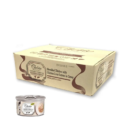 Cherie shredded chicken with chicken liver entrees in Gravy,24x80g