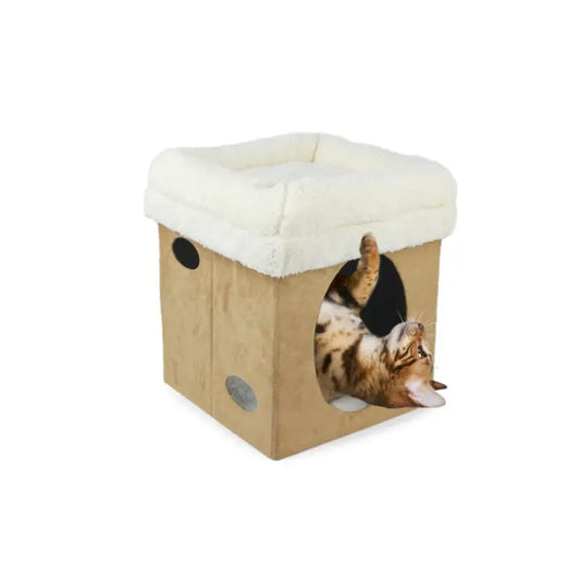 Lambswool 2 In 1 Cat Castle - Tan